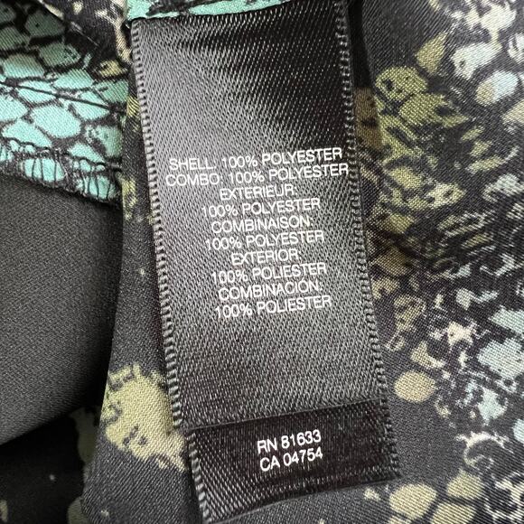 Kenneth Cole New York Womens Blouson Dress Snakeskin Print Black Teal Medium - Picture 15 of 16